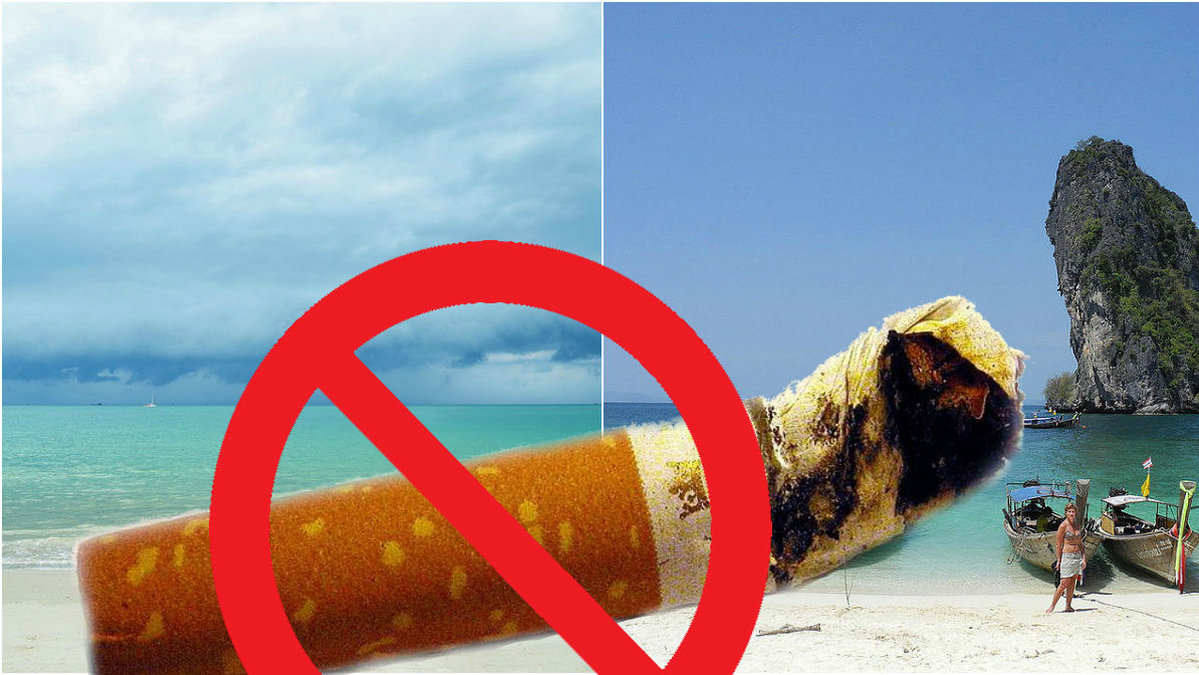 Nu förbjuder Thailand rökning på stränder. 