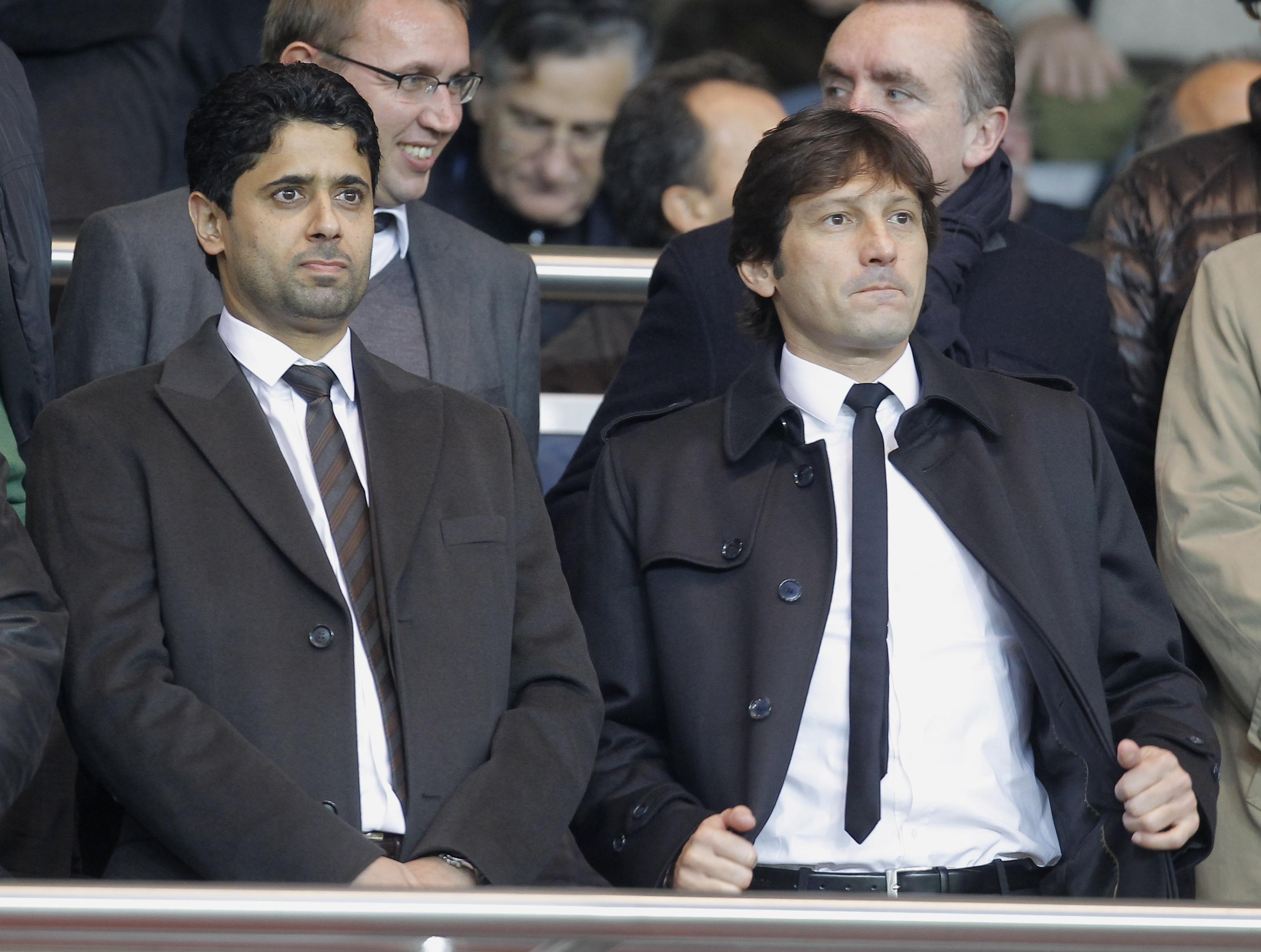 PSG:s sportchef Leonardo (till höger) tillsammans med ägaren och presidenten Nasser al-Khelaifi.