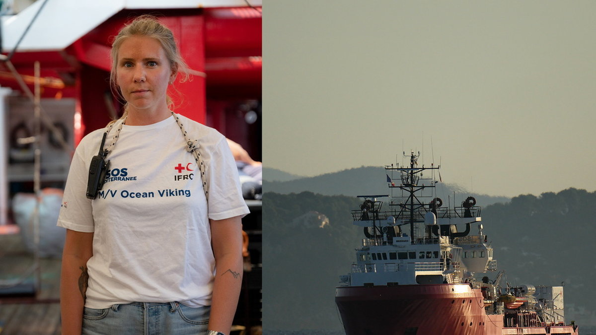 Sjuksköterskan Josefin Karlsson arbetar som hälsodelegat på räddningsfartyget Ocean Viking.