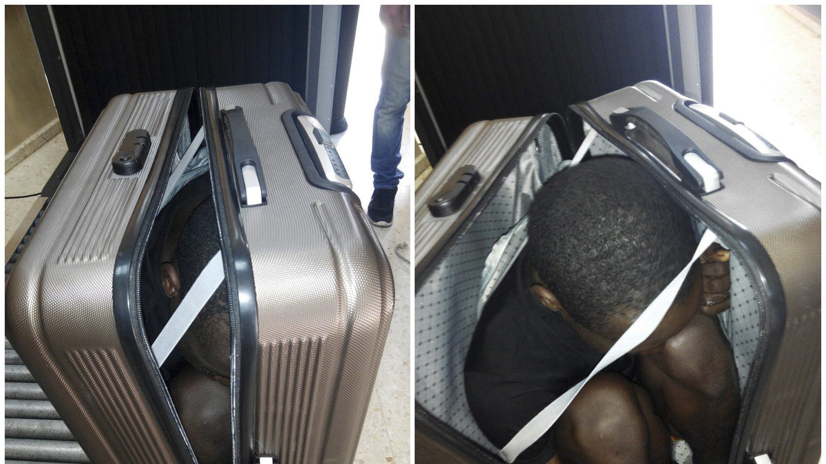 19-åringen från Gabon hittades i en resväska,