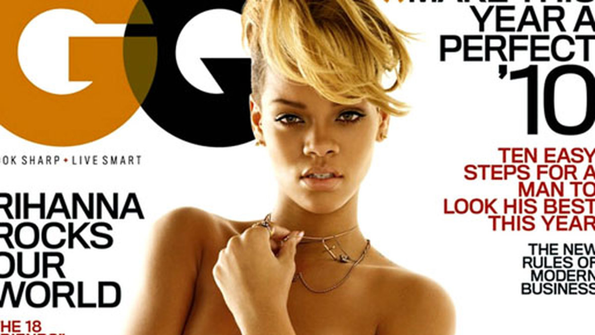 Rihanna på omslaget till GQ år 2010. 