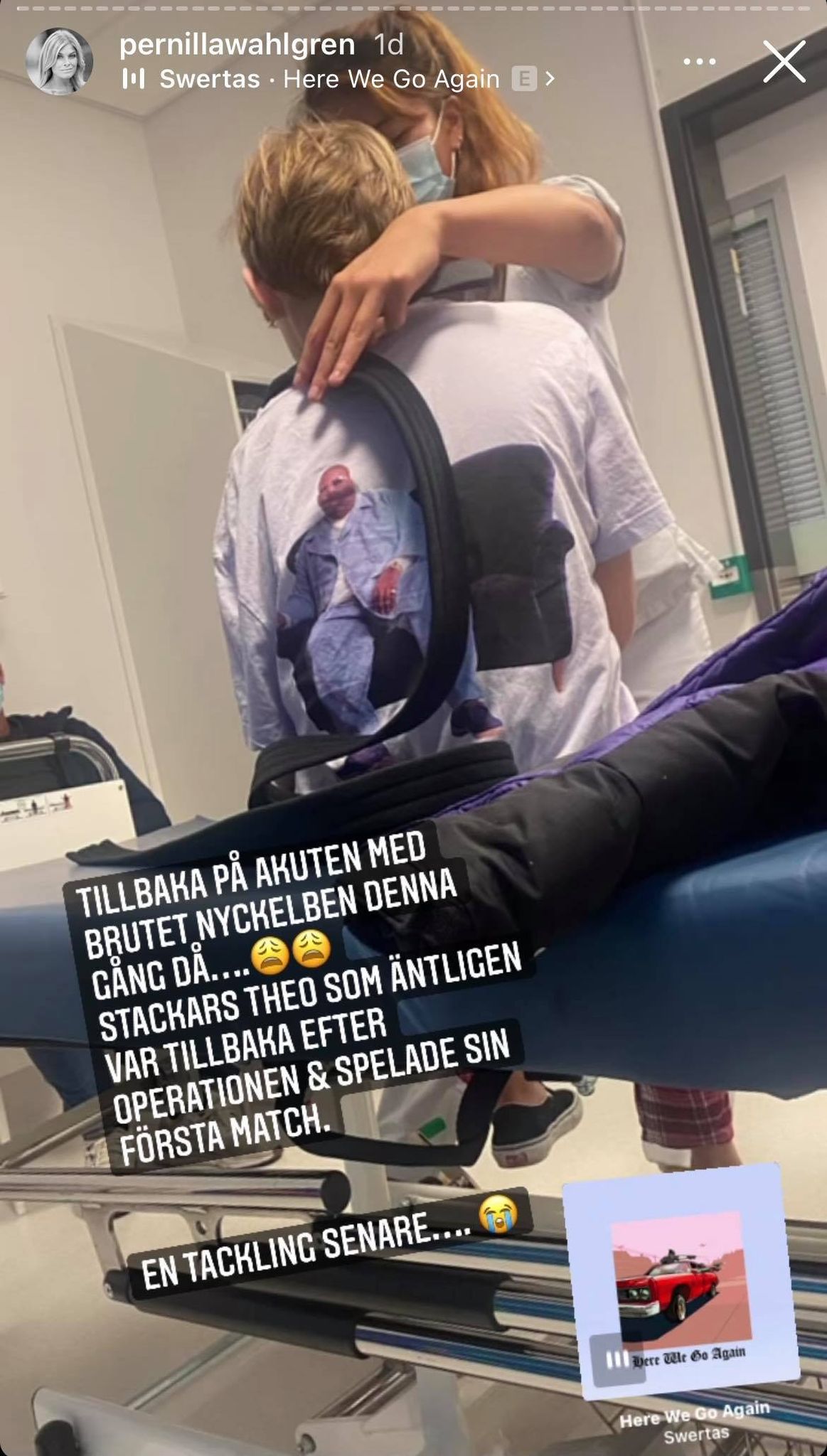 Theo Wahlgren förd akut till sjukhus efter fotbollsmatch