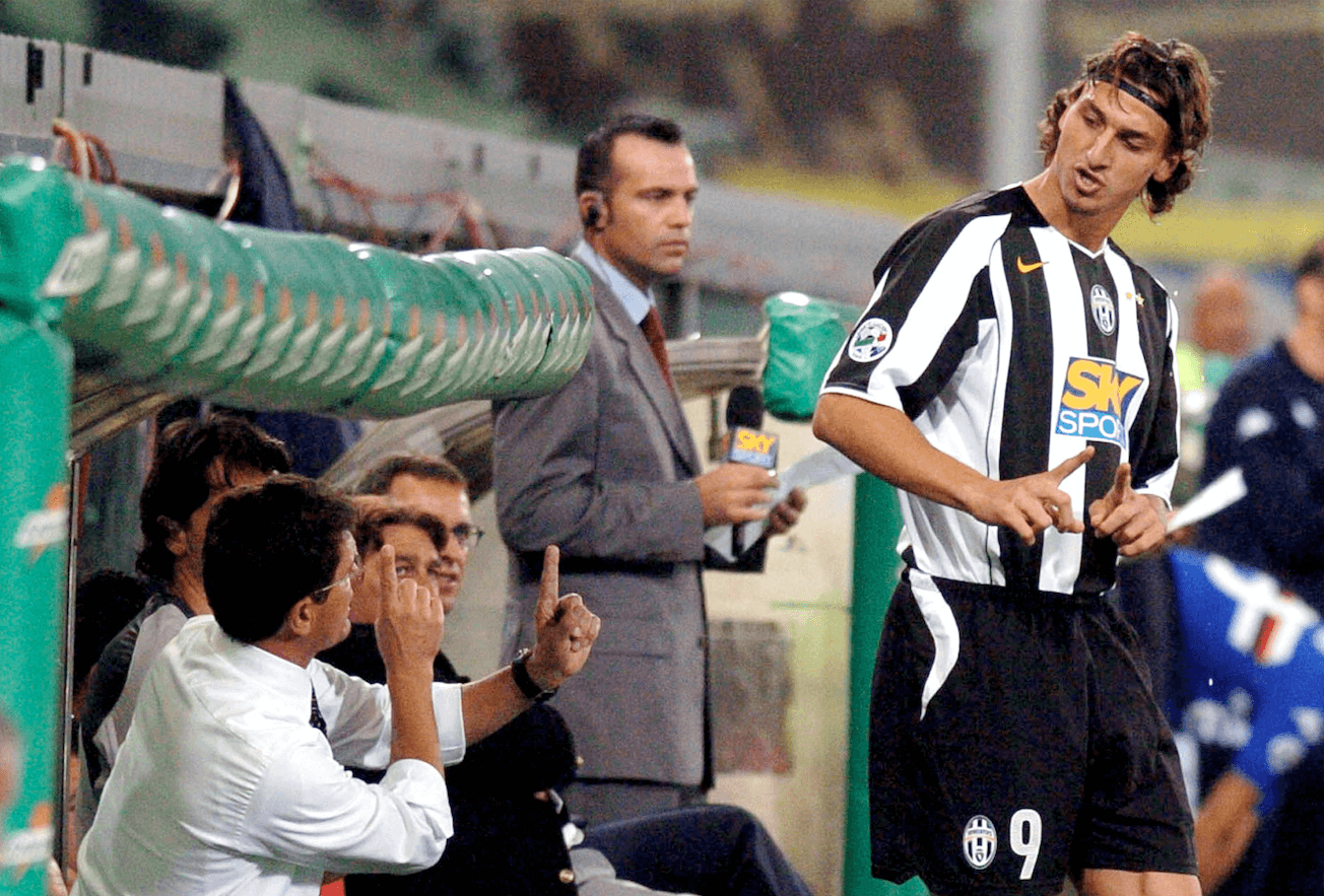 Sen gick han till den gamla damen, Juventus. Här snackar han lite med Fabio Capello. 