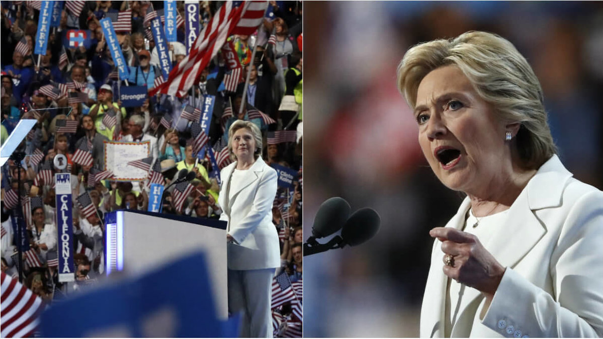 Hillary Clinton höll sitt tal natten till fredag svensk tid. Hon accepterade kandidaturen.