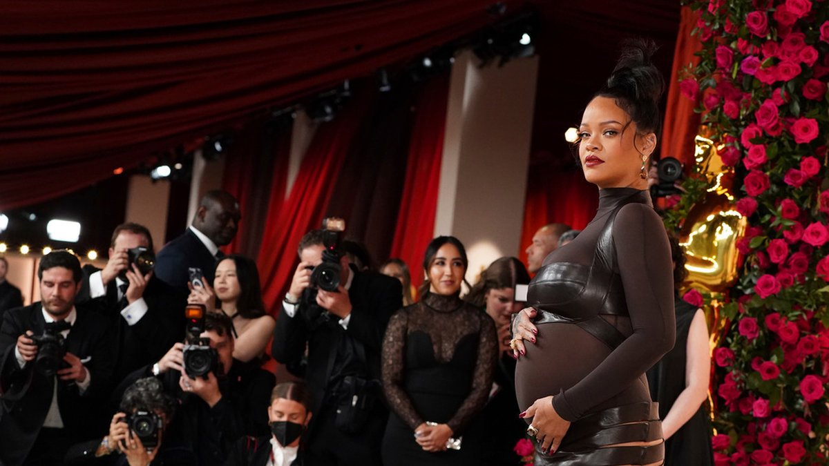 Rihanna fotograferad på Oscarsgalan i mars. Arkivbild.