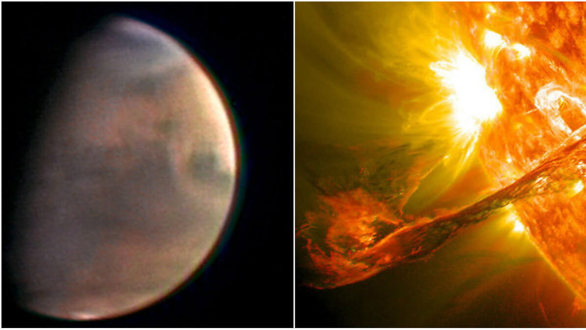 Mars atmosfär utplånades av solstormar. 
