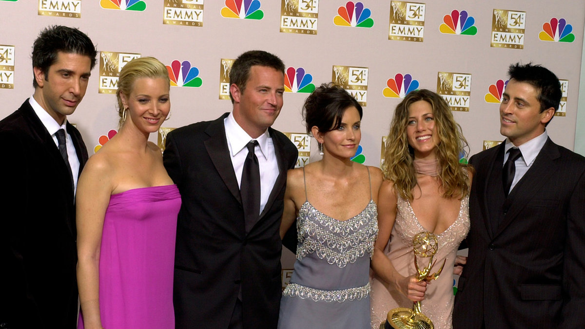 David Schwimmer, Lisa Kudrow, Matthew Perry, Courteney Cox, Jennifer Aniston och Matt LeBlanc spelade ihop i 'Vänner'. Arkivbild.