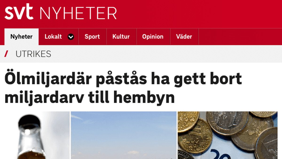 Och SVT Nyheter. Men nyheten stämde inte.