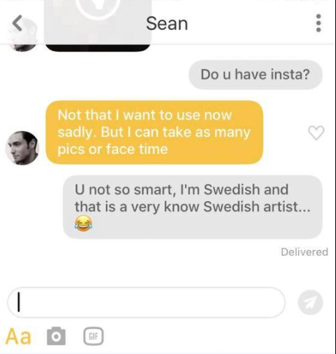 Skärmdump från dejting-appen Bumble. Skärmdump från dejting-appen Bumble.