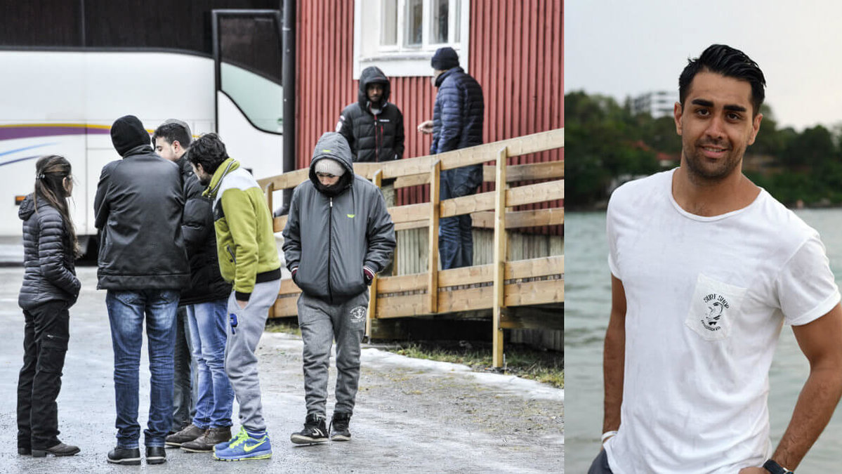 Mustafa vill träffa så många ensamkommande flyktingbarn som möjligt och lära dem om Sverige. 
