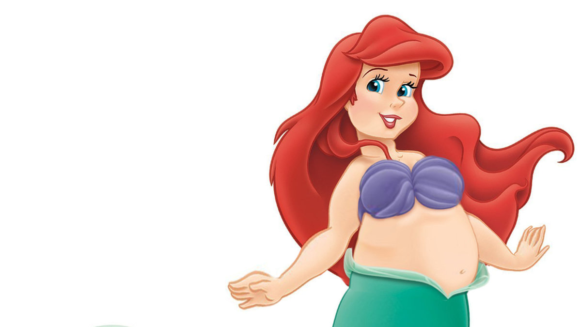 Den lilla sjöjungfrun Ariel har fått en större storlek på snäckskalen.