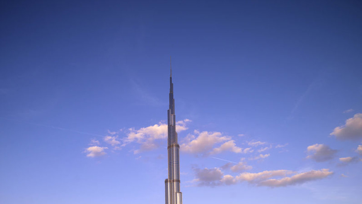 Burj Khalifa i Dubai är världens högsta torn. 