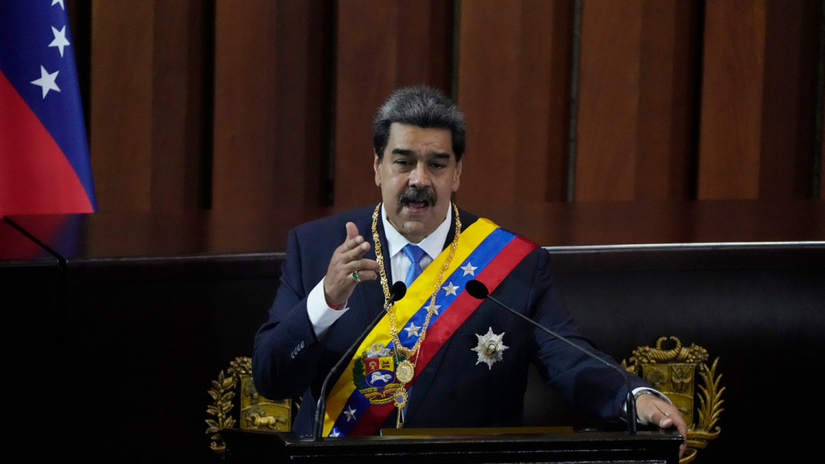 Venezuelas president Nicolás Maduro har tagit emot Irans utrikesminister. Arkivbild.