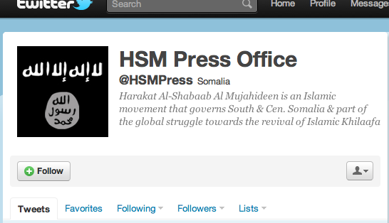 Det var den 7 december som al-Shabaab startade twitterkontot.