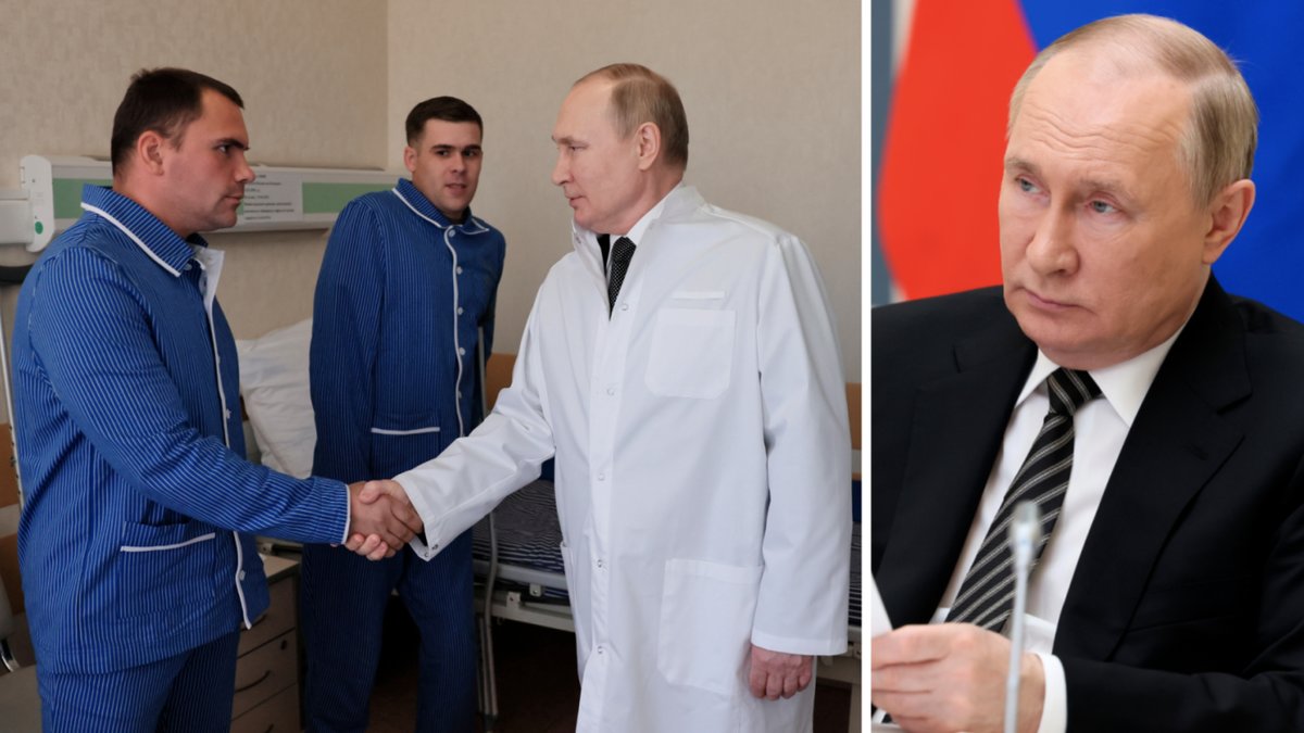 Den ryske presidenten anklagas för att ha fejkat ett besök på ett sjukhus. 
