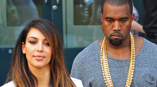 Kanye med sin nuvarande flickvän Kim Kardashian.