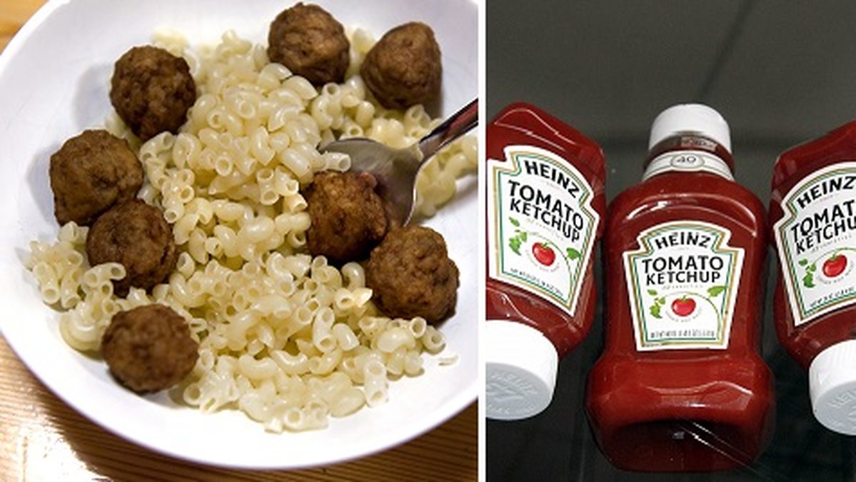 Budgetmåltider för tuffa tider. Ketchup till pasta är ett självklart val för många svenskar.