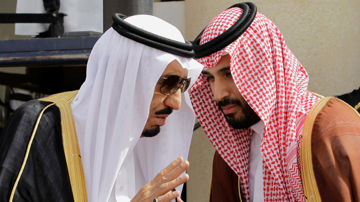 Kung Salman bin Abdul-Aziz Al Saud och hans son prins Mohammed.