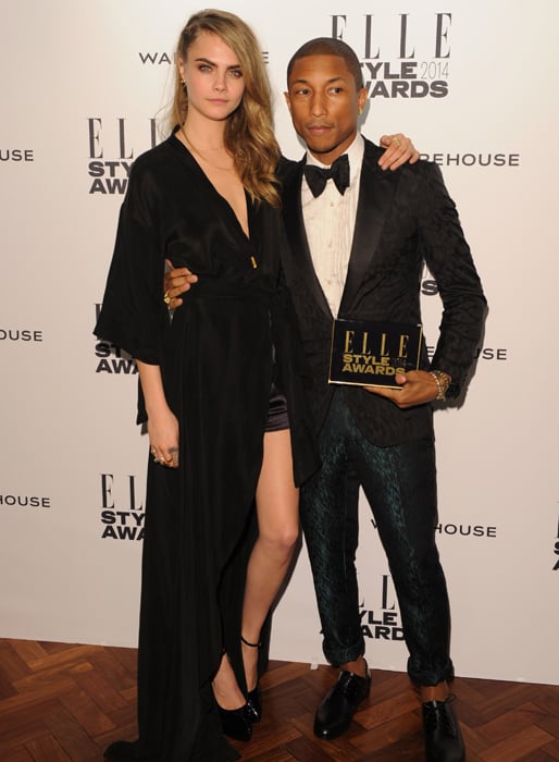 Pharrell Williams och Cara Delevingne. Pharrell Williams och Cara Delevingne.