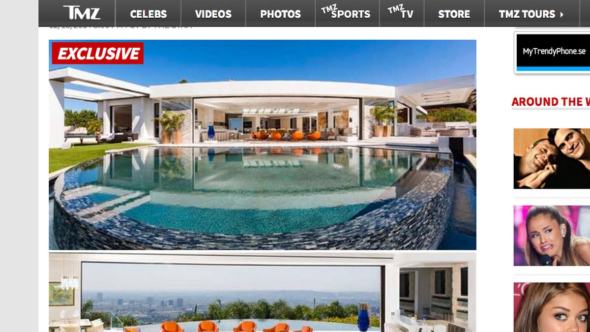  Lyxhuset har bland annat en pool med utsikt över hela Los Angeles.