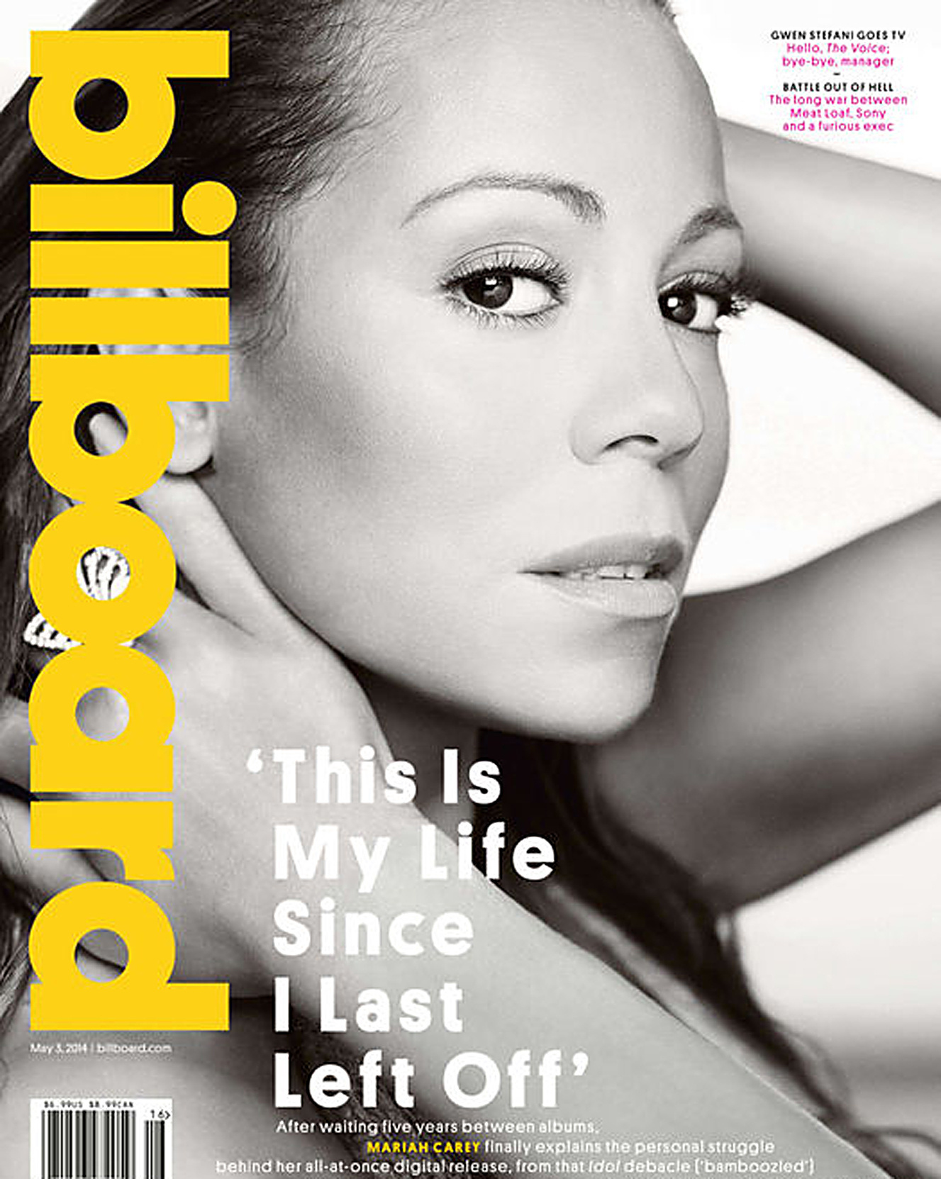 Mariah Carey på omslaget till Billboard. Mariah Carey på omslaget till Billboard.