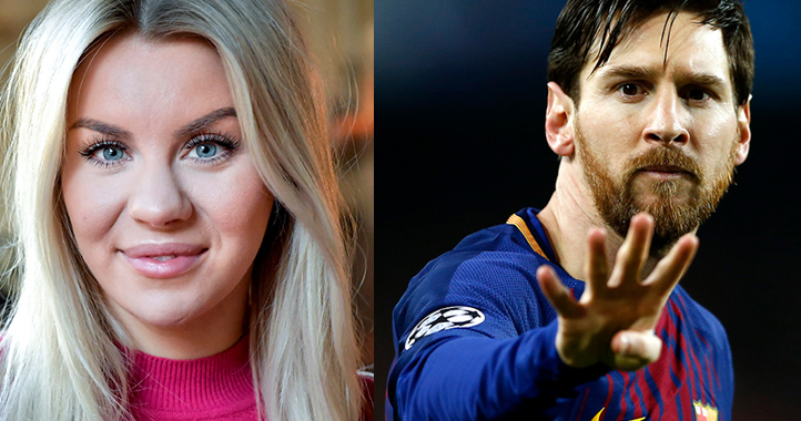 Therese Lindgren och Lionel Messi.