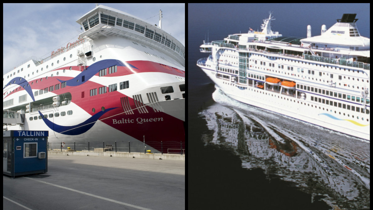 På de här båtarna får man fortfarande dricka i hytterna. Till vänster: Tallink Siljas Baltic Queen. Till höger: Birka Paradise.