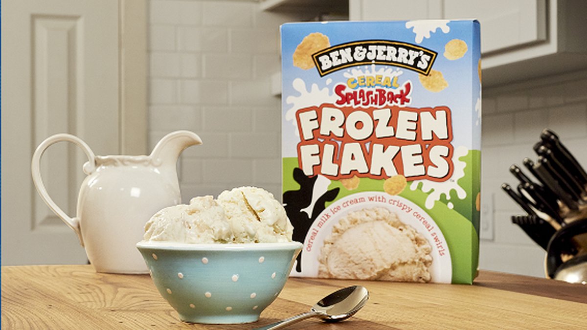 Frozen Flakes är med smak av mjölk och klassiska flingor.