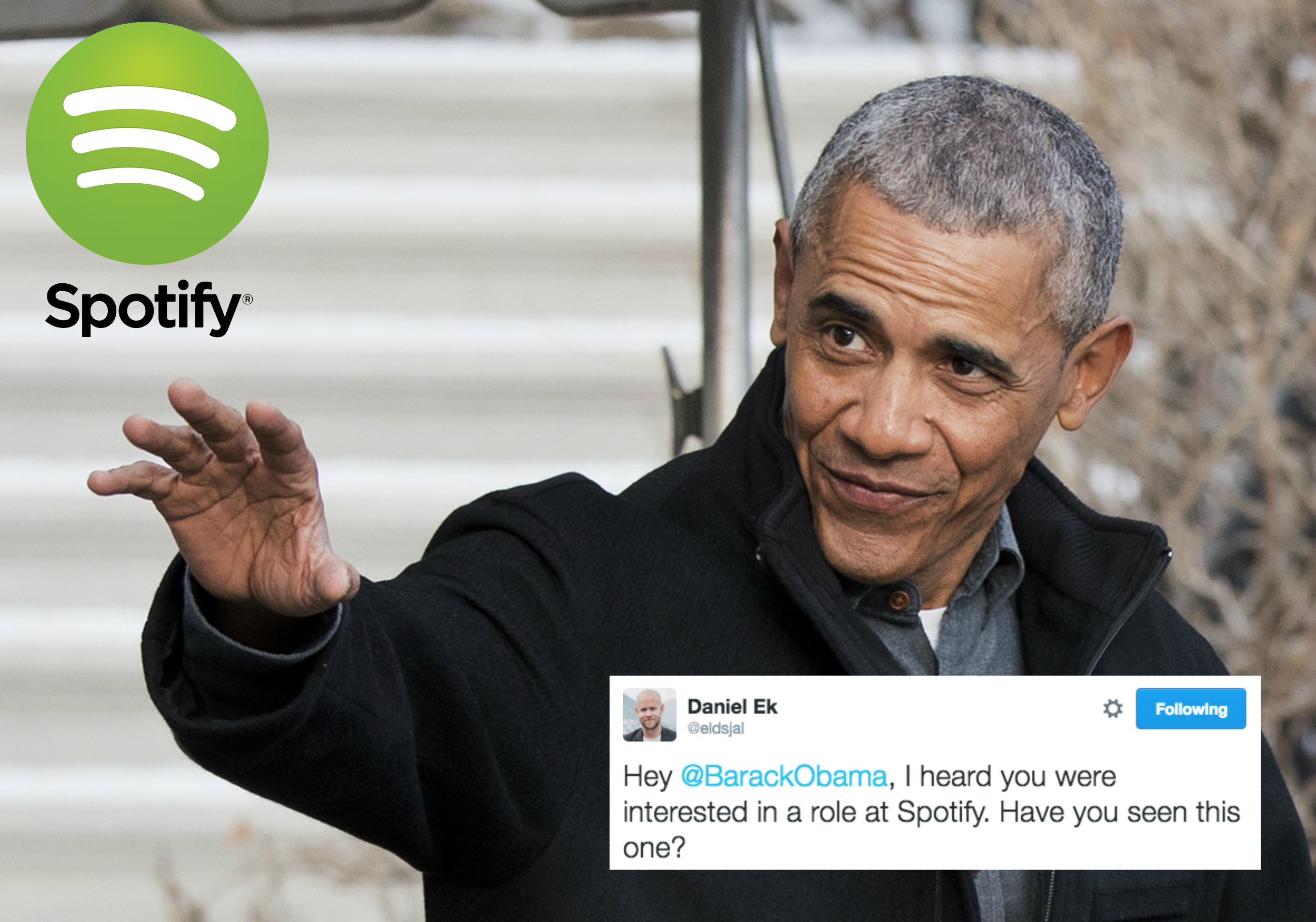Barack Obama, Spotify, Jobb