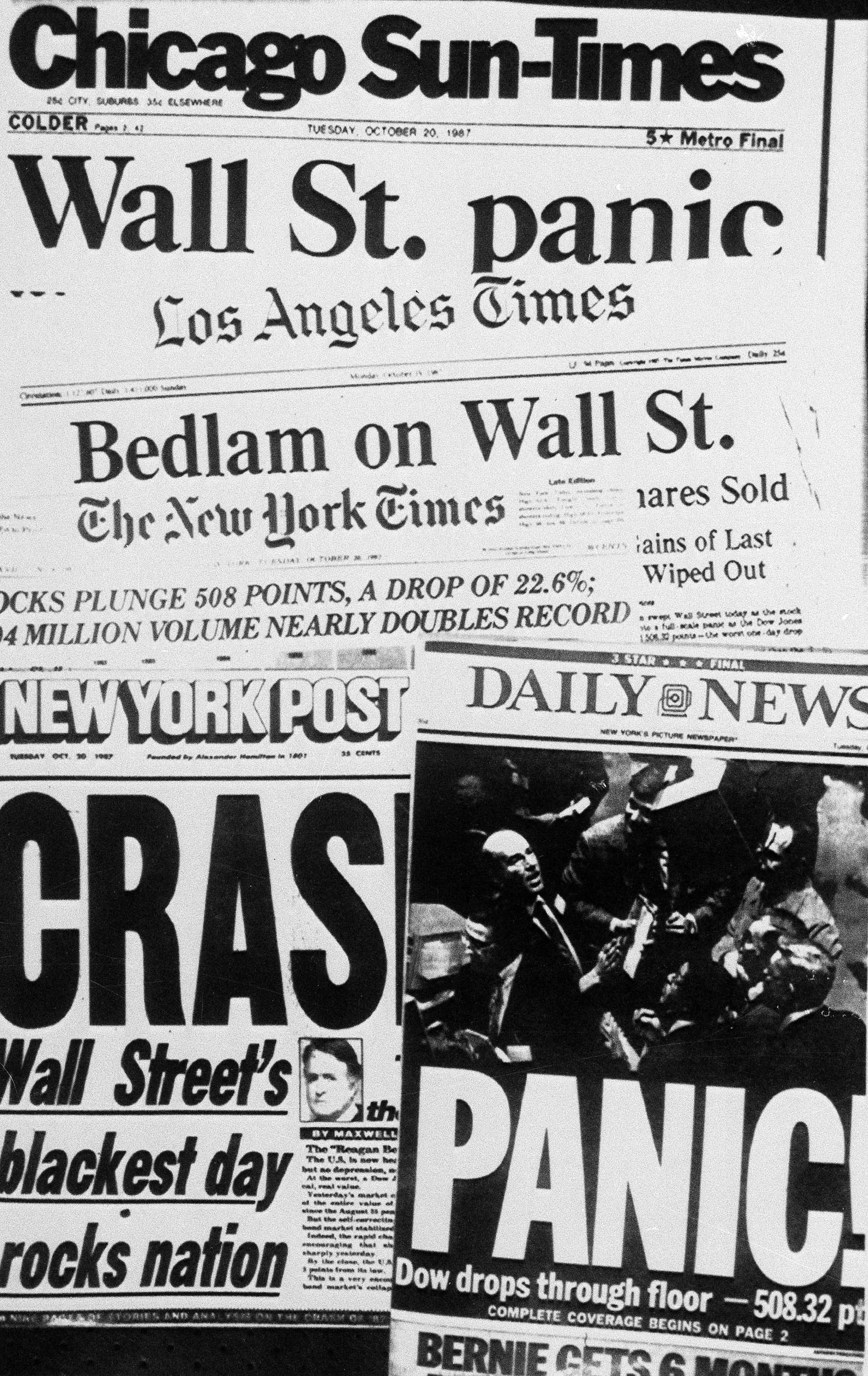 Wall street paniken på black Monday som det kallades. Wall street paniken på black Monday som det kallades.