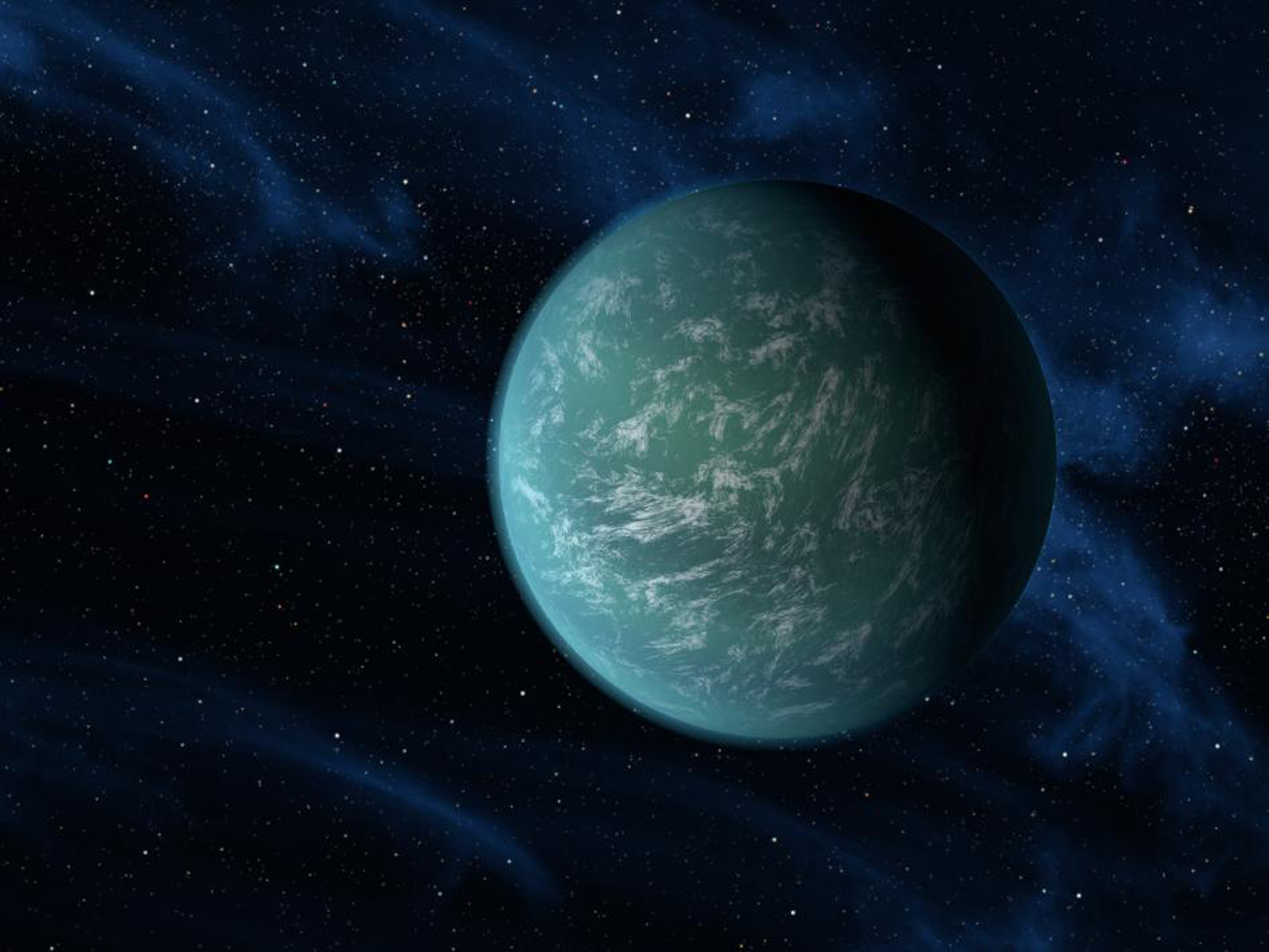 En skiss av Kepler-22b utgiven av den amerikanska rymdstyrelsen Nasa.