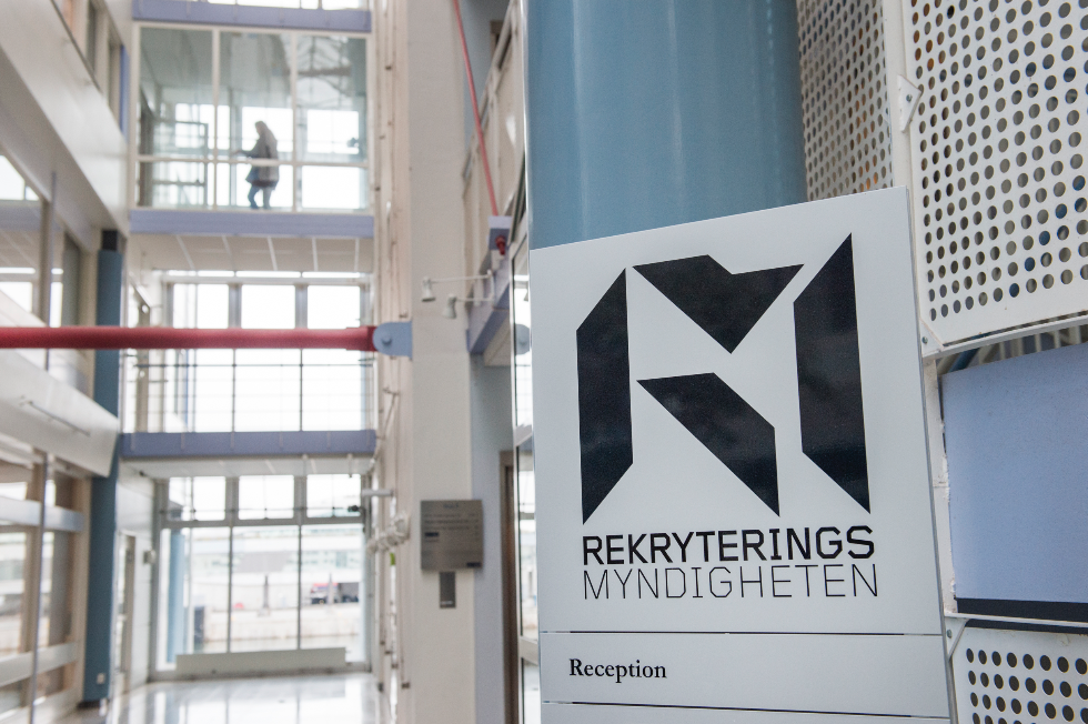Rekryteringsmyndigheten skylt. Rekryteringsmyndigheten skylt.