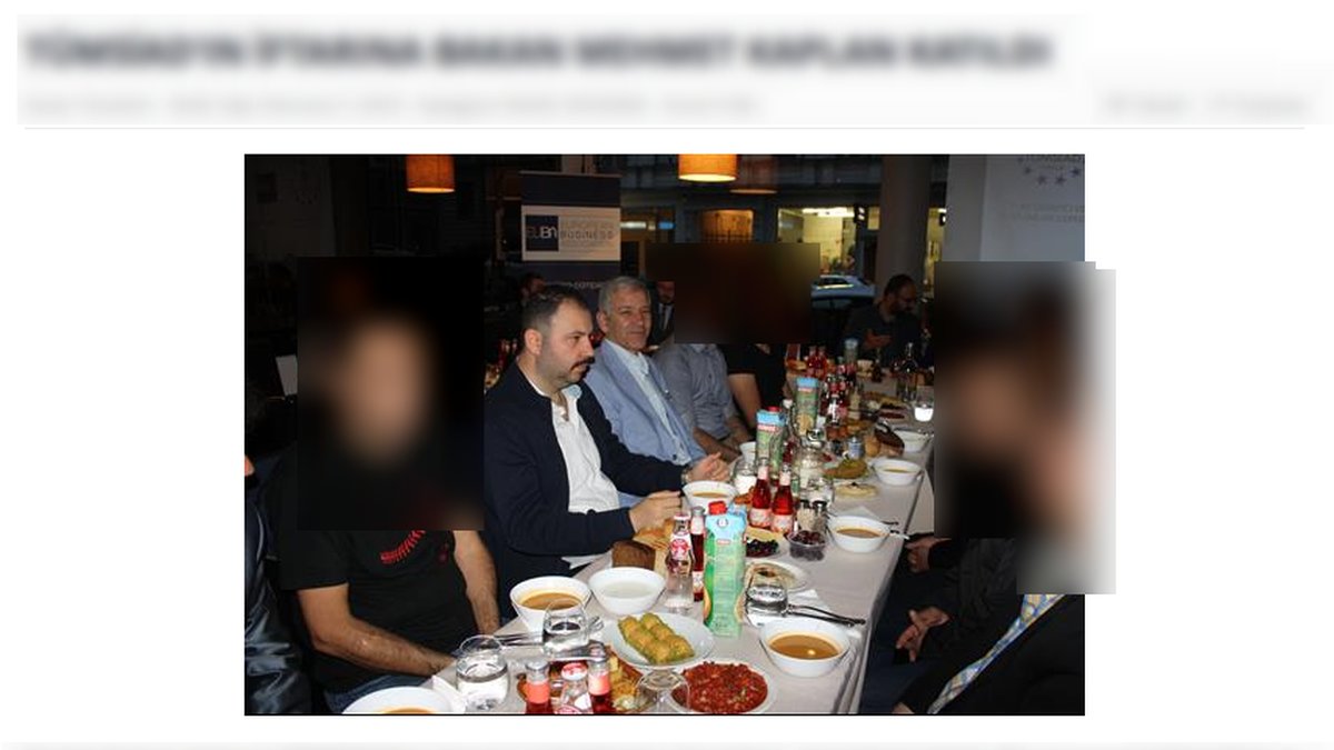 Tidigare i dag svslöjade Nyheter24 att bostadsministern deltog på samma middag som Ilhan Senturk och Barbaros Leyani.