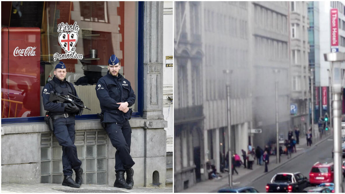 Nu är det polisrazzior i Bryssel. 