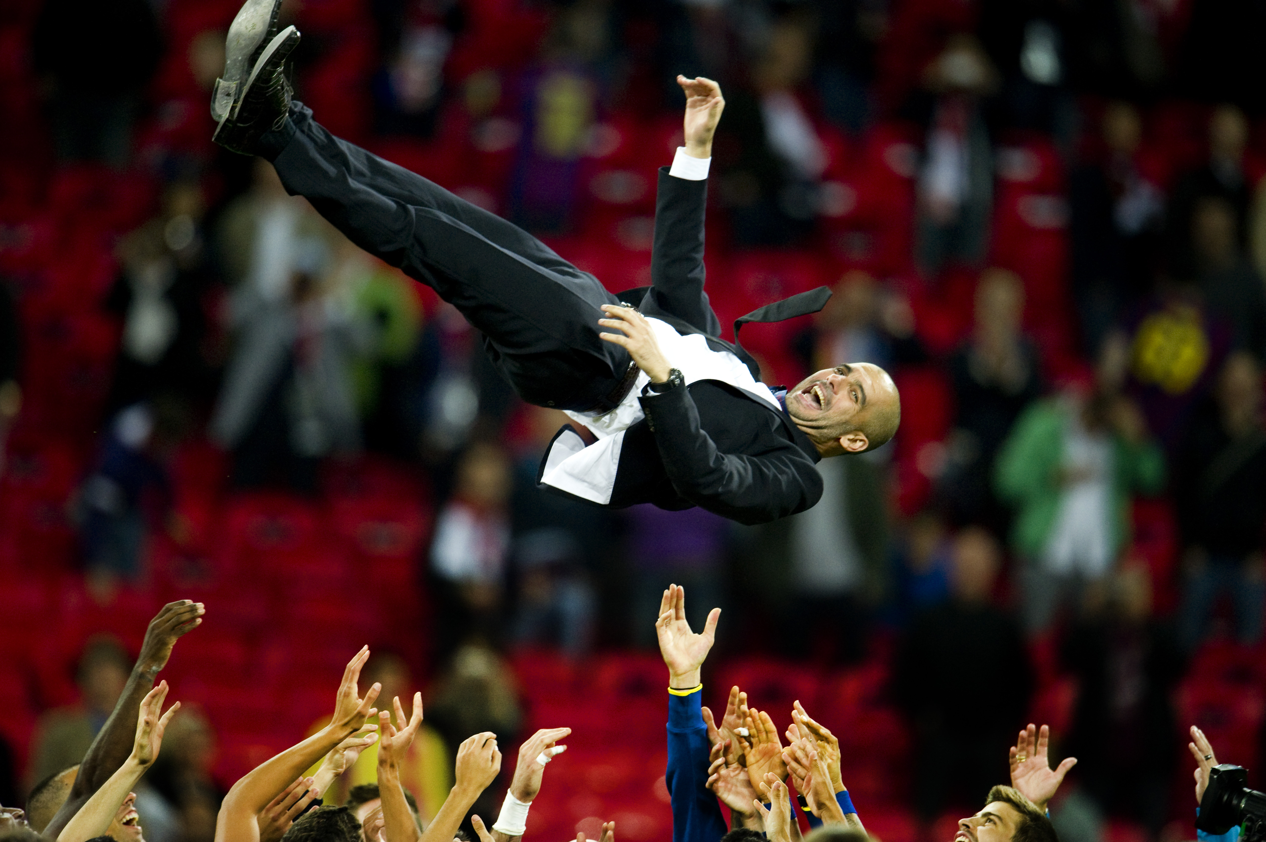 Pep Guardiola hyllas efter Champions League-finalen.