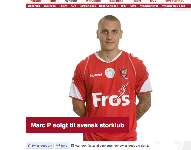 "Marc såld till svensk storklubb" - så lyder pressmeddelandet på Veljes hemsida.  