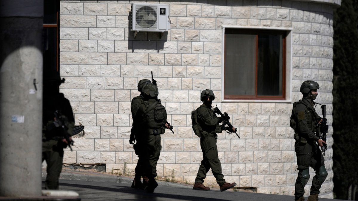 Israeliska soldater på Västbanken. Arkivbild.