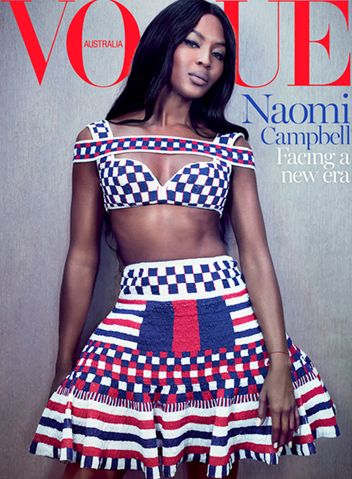 Naomi Campbell på omslaget till Vogue. Naomi Campbell på omslaget till Vogue.