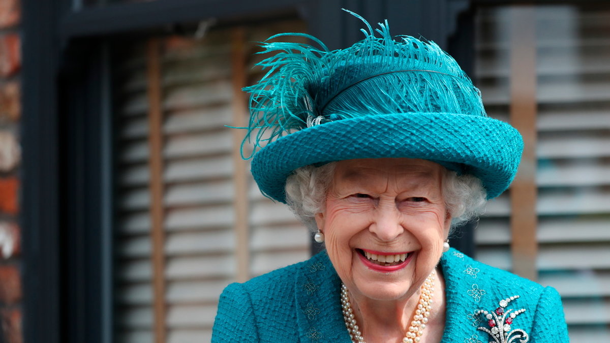 Drottning Elizabeth fångad på bild 2021. Arkivbild.