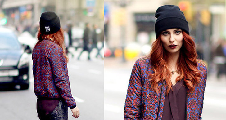 Rött hår och röda läppar - helt rätt tillsammans med Masha från Berlins streetrockiga stil. http://lookbook.nu/masha_sedgwick