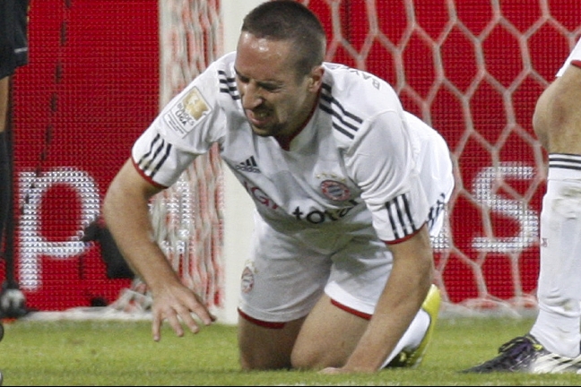 Franck Ribéry tvingades avbryta matchen skadad.