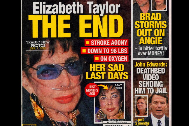 Sista bilden på Taylor. Hon led då av hjärtsvikt, vägde bara 44 kilo och andades syrgas. Elizabeth Taylor blev 79 år gammal. Sista bilden på Taylor. Hon led då av hjärtsvikt, vägde bara 44 kilo och andades syrgas. Elizabeth Taylor blev 79 år gammal.