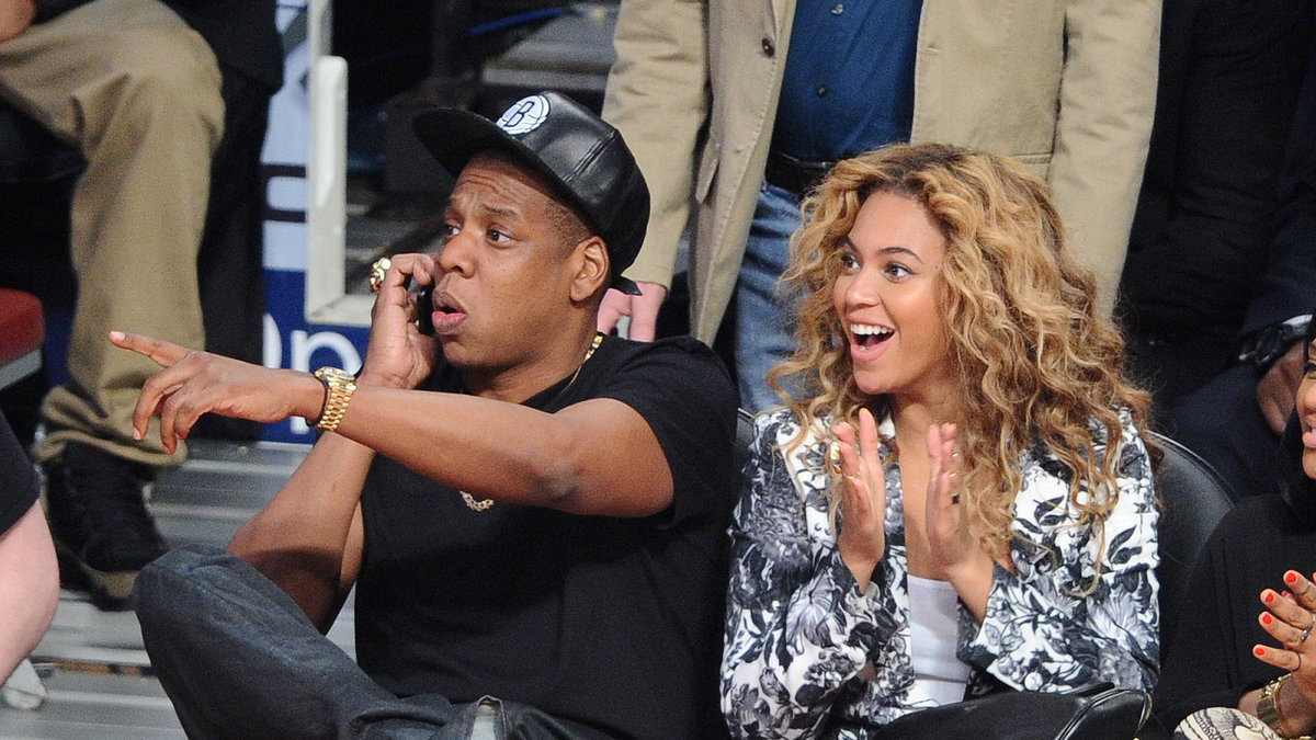 Jay Z och Beyonce under en NBA-match tidigare i år. 