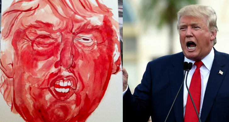 Donald Trump, Målning, menstruation, Mensblod