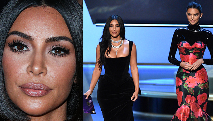 Kim Kardashian och Kendall Jenner på Emmy-galan