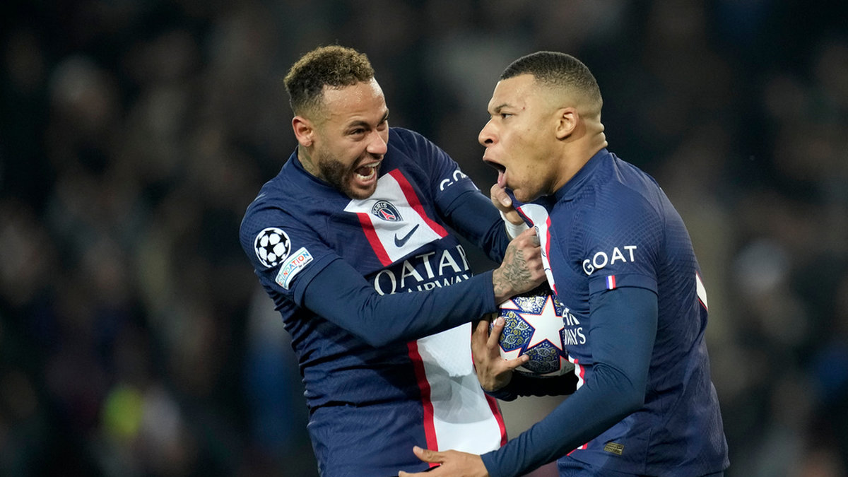 Kylian Mbappé, till höger, och Neymar uppges båda vilja lämna Paris Saint-Germain. Arkivbild.