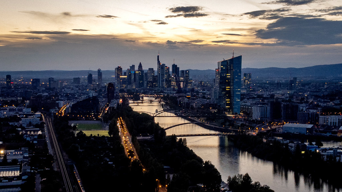 Bankdistriktet i Frankfurt, där Europeiska centralbanken har sitt säte. Arkivbild.