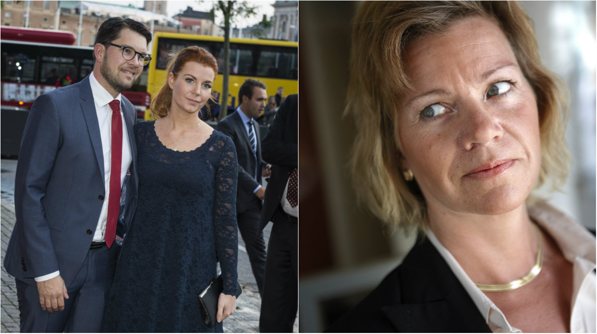 Margareta Larsson är Åkessons svärmor och hon jobbar ändå – trots att hon plockar ut pengar från riksdagen. 