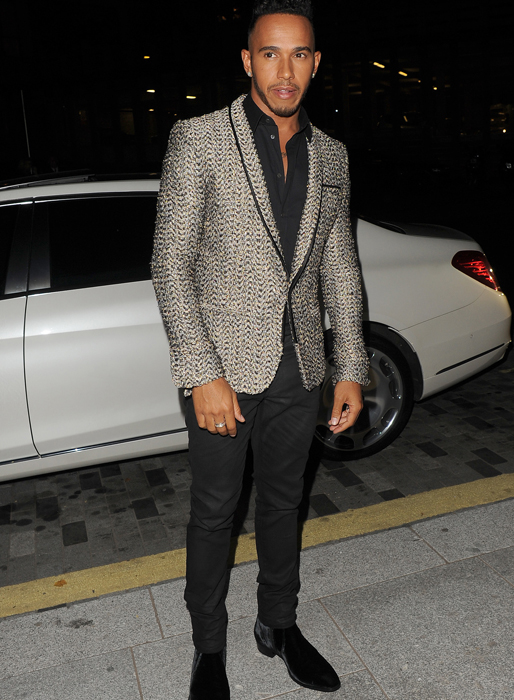 Lewis Hamilton på GQ:s fest tidigare i veckan. 