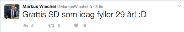 Japp, det är samma Wiechel som idag grattar partiet på födelsedagen.
Japp, det är samma Wiechel som idag grattar partiet på födelsedagen.